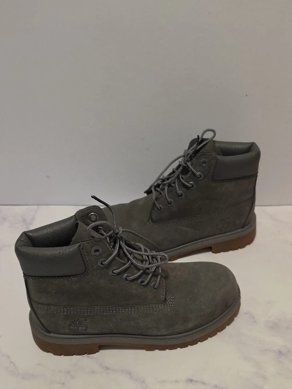 Timberland  Grey  Leather  Boots Waterproof Unisex